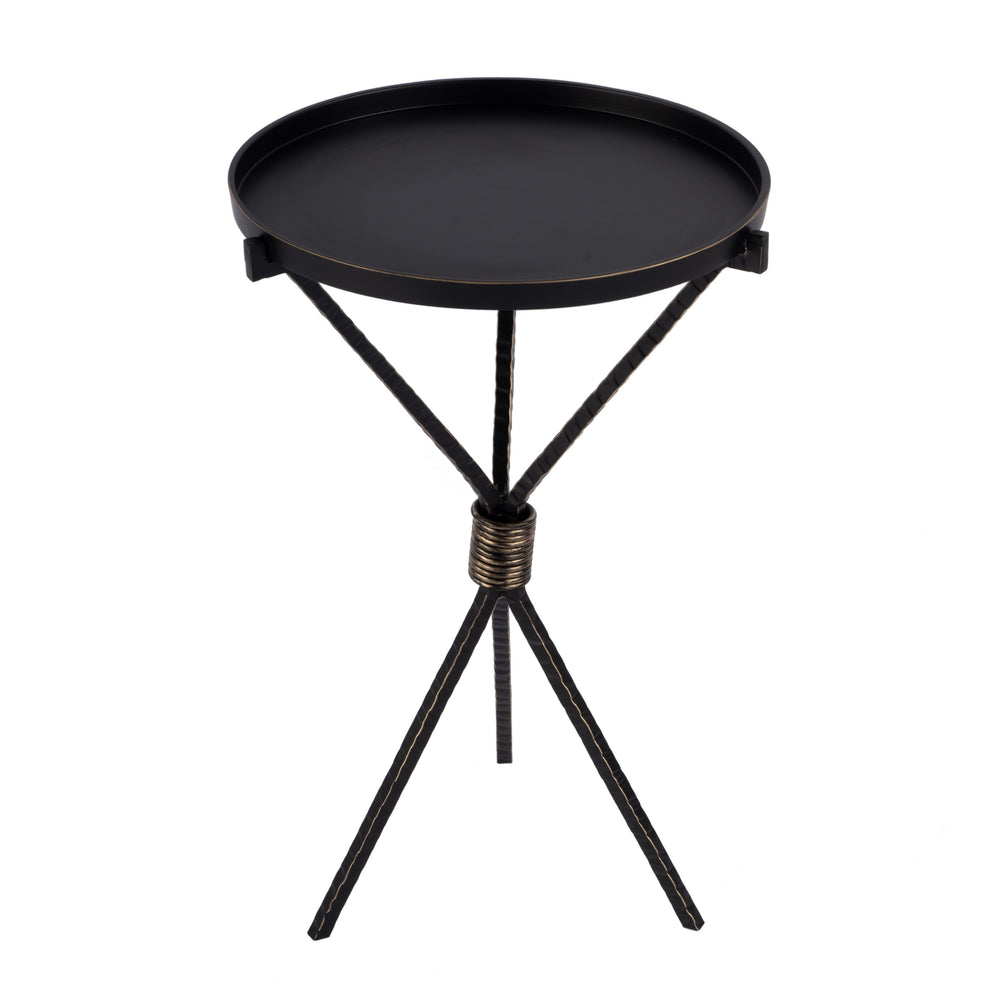 Butler Specialty Lucca Stylish Round Aluminum And Iron Side Table With Tripod Base For Modern Home Decor And Accents Black Iron,Aluminum 5894025-butler