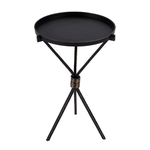 Butler Specialty Lucca Stylish Round Aluminum And Iron Side Table With Tripod Base For Modern Home Decor And Accents Black Iron,Aluminum 5894025-butler