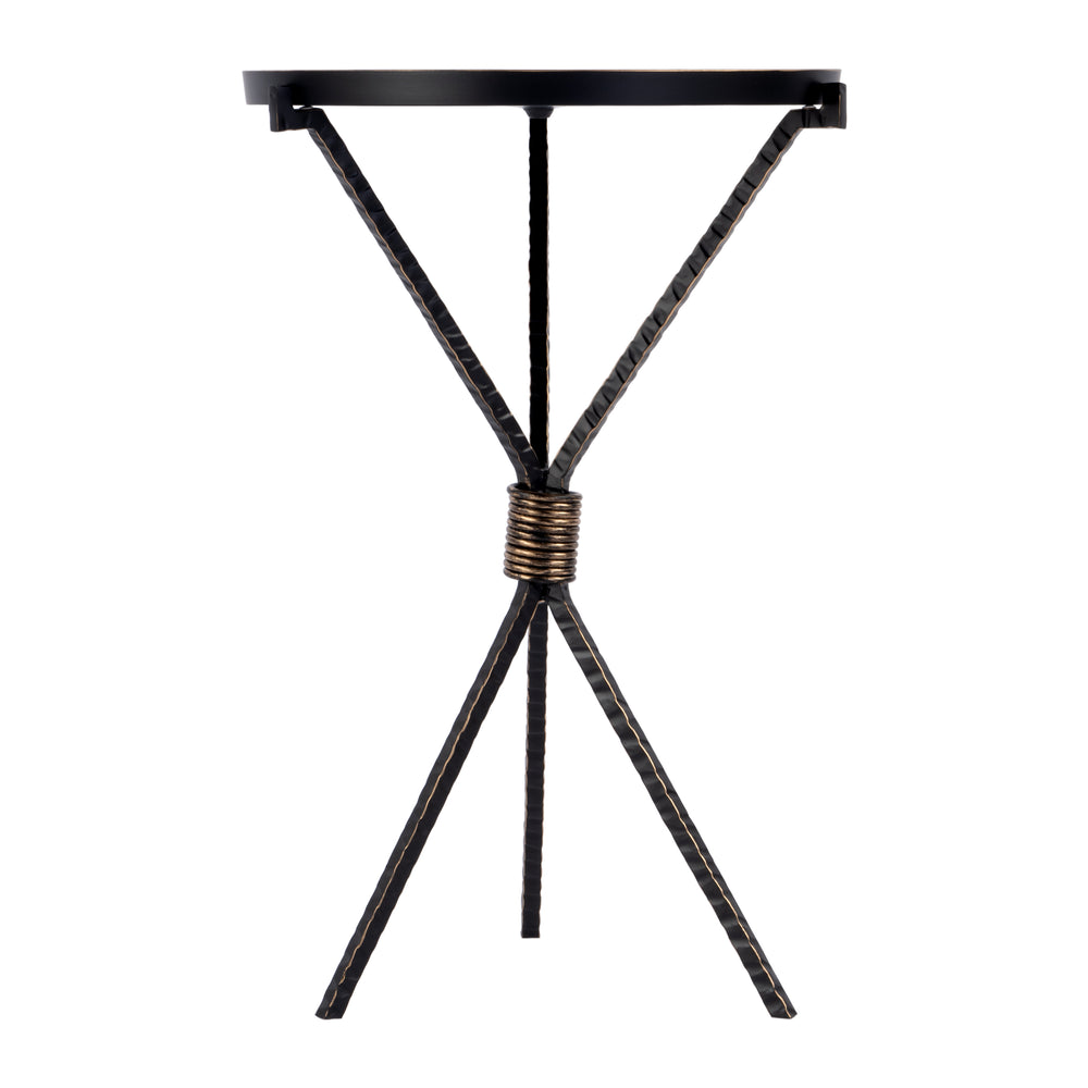Butler Specialty Lucca Stylish Round Aluminum And Iron Side Table With Tripod Base For Modern Home Decor And Accents Black Iron,Aluminum 5894025-butler