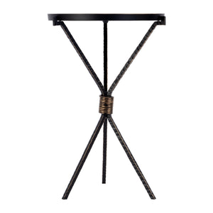Butler Specialty Lucca Stylish Round Aluminum And Iron Side Table With Tripod Base For Modern Home Decor And Accents Black Iron,Aluminum 5894025-butler