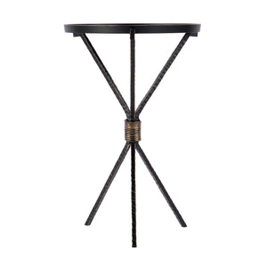 Butler Specialty Lucca Stylish Round Aluminum And Iron Side Table With Tripod Base For Modern Home Decor And Accents Black Iron,Aluminum 5894025-butler