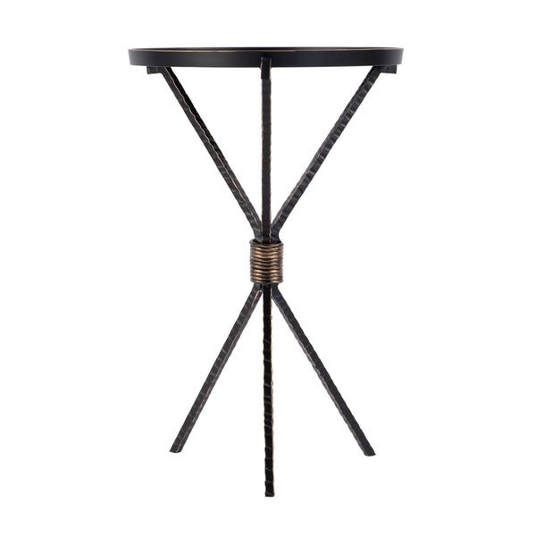 Butler Specialty Lucca Stylish Round Aluminum And Iron Side Table With Tripod Base For Modern Home Decor And Accents Black Iron,Aluminum 5894025-butler