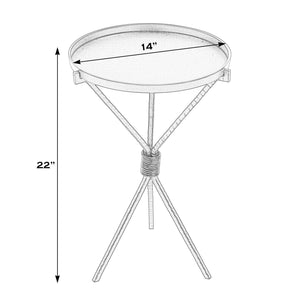 Butler Specialty Lucca Stylish Round Aluminum And Iron Side Table With Tripod Base For Modern Home Decor And Accents Black Iron,Aluminum 5894025-butler