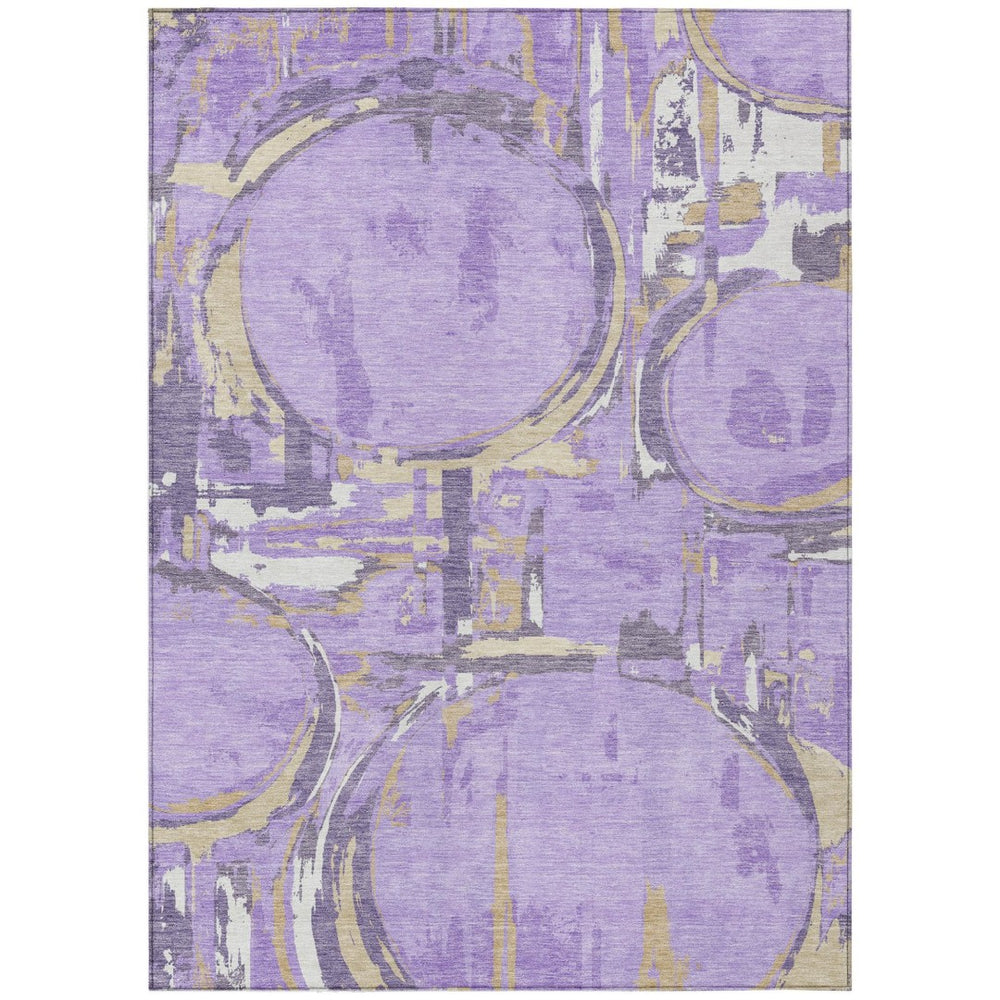 HomeRoots 9' Modern Geometric Lavender Lilac Area Rug - Durable, Washable, Indoor/Outdoor Style for Any Space 9' X 12' 589402