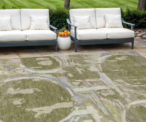 Homeroots 3' Beige Brown And Copper Geometric Washable Indoor Outdoor Area Rug For Versatile Spaces 9' X 12' Polyester 589414