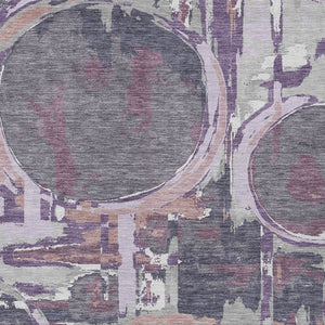 Homeroots 3' Beige Brown And Copper Geometric Washable Indoor Outdoor Area Rug For Versatile Spaces 5' X 8' Polyester 589417