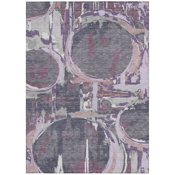 Homeroots 3' Beige Brown And Copper Geometric Washable Indoor Outdoor Area Rug For Versatile Spaces 8' X 10' Polyester 589419