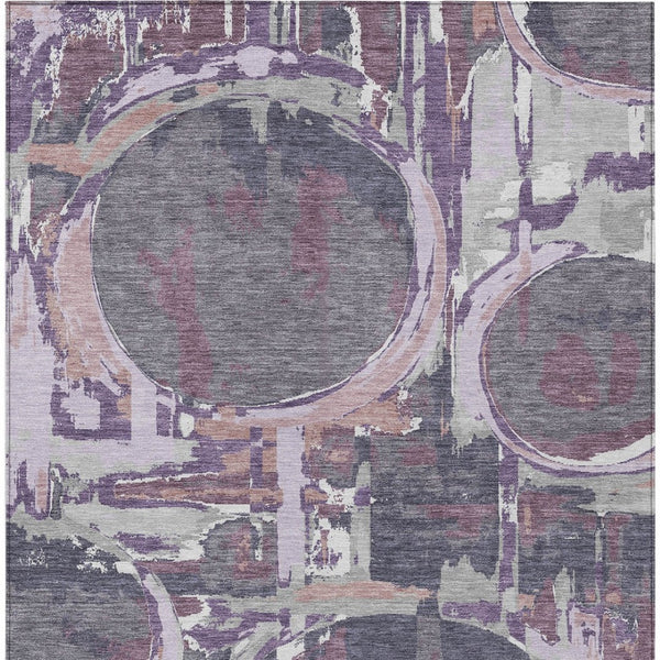 Homeroots 3' Beige Brown And Copper Geometric Washable Indoor Outdoor Area Rug For Versatile Spaces 9' X 12' Polyester 589420