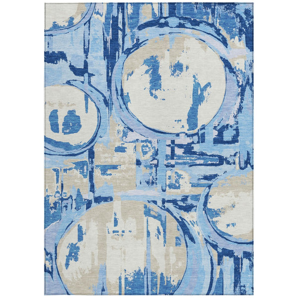 Homeroots 3' Beige Brown And Copper Geometric Washable Indoor Outdoor Area Rug For Versatile Spaces 3' X 5' Polyester 589422