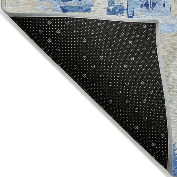 Homeroots 3' Beige Brown And Copper Geometric Washable Indoor Outdoor Area Rug For Versatile Spaces 5' X 8' Polyester 589423