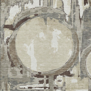 Homeroots 3' Beige Brown And Copper Geometric Washable Indoor Outdoor Area Rug For Versatile Spaces 5' X 8' Polyester 589429