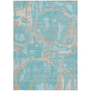 Homeroots 3' Beige Brown And Copper Geometric Washable Indoor Outdoor Area Rug For Versatile Spaces 3' X 5' Polyester 589434