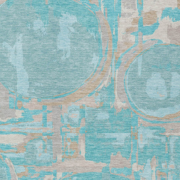 Homeroots 3' Beige Brown And Copper Geometric Washable Indoor Outdoor Area Rug For Versatile Spaces 3' X 5' Polyester 589434