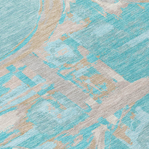 Homeroots 3' Beige Brown And Copper Geometric Washable Indoor Outdoor Area Rug For Versatile Spaces 8' X 10' Polyester 589437