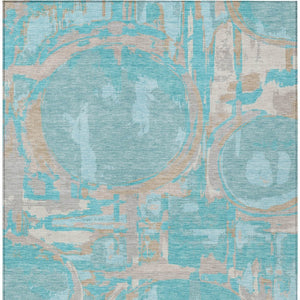 Homeroots 3' Beige Brown And Copper Geometric Washable Indoor Outdoor Area Rug For Versatile Spaces 9' X 12' Polyester 589438