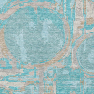 Homeroots 3' Beige Brown And Copper Geometric Washable Indoor Outdoor Area Rug For Versatile Spaces 10' X 14' Polyester 589439