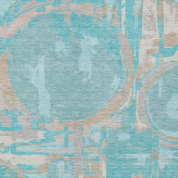 Homeroots 3' Beige Brown And Copper Geometric Washable Indoor Outdoor Area Rug For Versatile Spaces 10' X 14' Polyester 589439