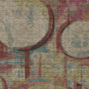 Homeroots 3' Beige Brown And Copper Geometric Washable Indoor Outdoor Area Rug For Versatile Spaces 5' X 8' Polyester 589441