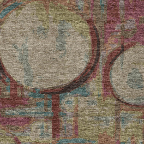 Homeroots 3' Beige Brown And Copper Geometric Washable Indoor Outdoor Area Rug For Versatile Spaces 9' X 12' Polyester 589444