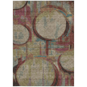Homeroots 3' Beige Brown And Copper Geometric Washable Indoor Outdoor Area Rug For Versatile Spaces 10' X 14' Polyester 589445
