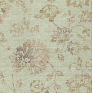 Homeroots 3' Artichoke Green Floral Washable Area Rug – Stylish, Durable, Perfect For Indoor & Outdoor Spaces 10' X 14' Polyester 589451