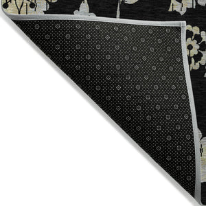 Homeroots 3' Artichoke Green Floral Washable Area Rug – Stylish, Durable, Perfect For Indoor & Outdoor Spaces 5' X 8' Polyester 589453