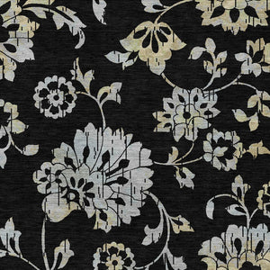 Homeroots 3' Artichoke Green Floral Washable Area Rug – Stylish, Durable, Perfect For Indoor & Outdoor Spaces 5' X 8' Polyester 589453