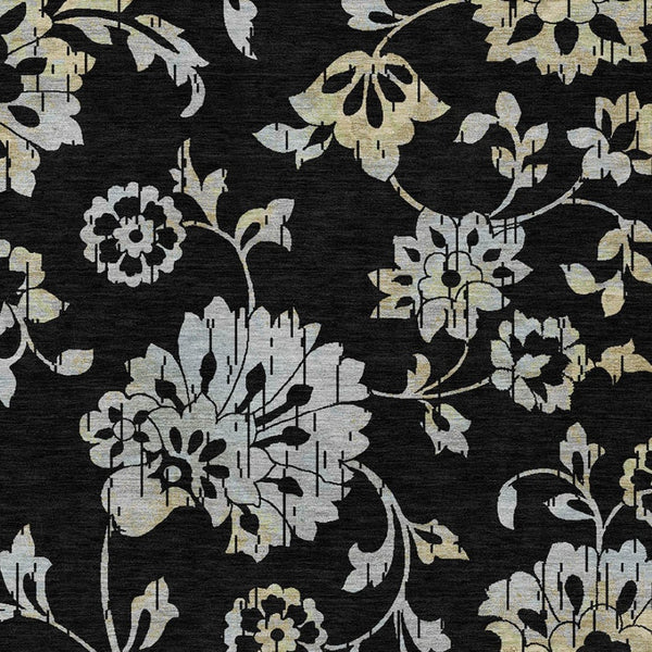 Homeroots 3' Artichoke Green Floral Washable Area Rug – Stylish, Durable, Perfect For Indoor & Outdoor Spaces 5' X 8' Polyester 589453