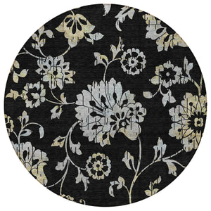 Homeroots 3' Artichoke Green Floral Washable Area Rug – Stylish, Durable, Perfect For Indoor & Outdoor Spaces 8' Round Polyester 589454