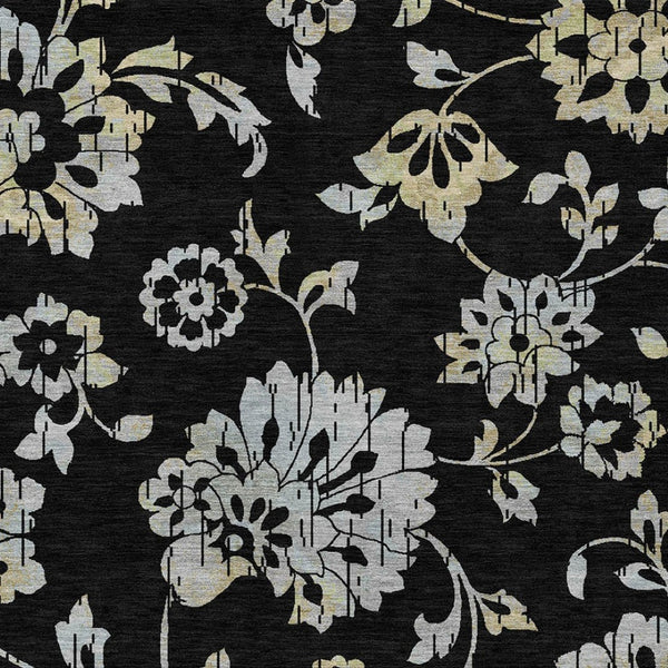 Homeroots 3' Artichoke Green Floral Washable Area Rug – Stylish, Durable, Perfect For Indoor & Outdoor Spaces 8' X 10' Polyester 589455