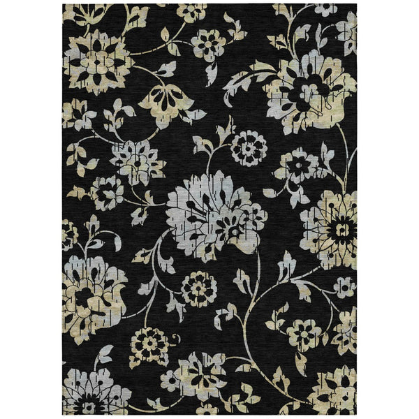 Homeroots 3' Artichoke Green Floral Washable Area Rug – Stylish, Durable, Perfect For Indoor & Outdoor Spaces 9' X 12' Polyester 589456
