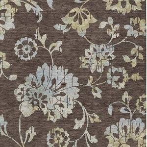 Homeroots 3' Artichoke Green Floral Washable Area Rug – Stylish, Durable, Perfect For Indoor & Outdoor Spaces 3' X 5' Polyester 589458