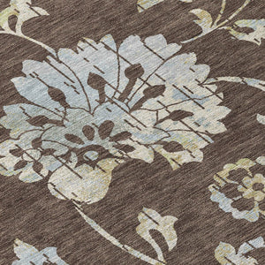 Homeroots 3' Artichoke Green Floral Washable Area Rug – Stylish, Durable, Perfect For Indoor & Outdoor Spaces 3' X 5' Polyester 589458
