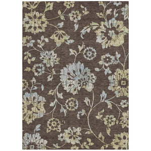 Homeroots 3' Artichoke Green Floral Washable Area Rug – Stylish, Durable, Perfect For Indoor & Outdoor Spaces 10' X 14' Polyester 589463