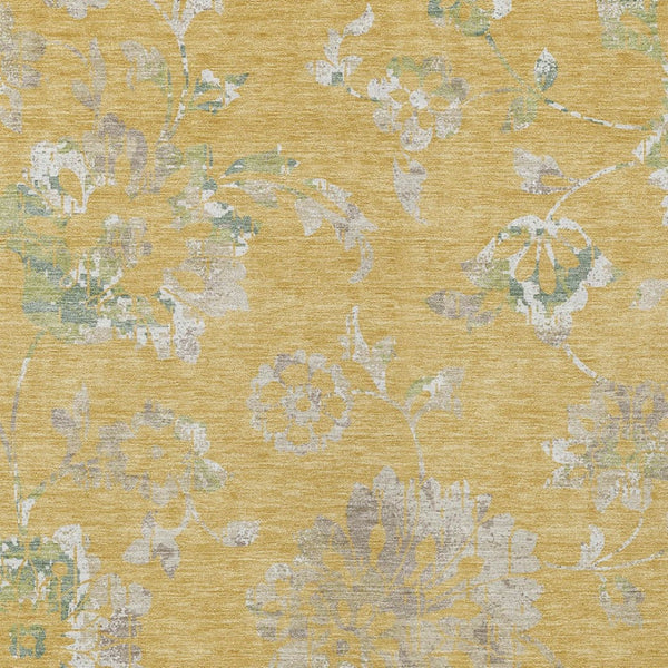 Homeroots 3' Artichoke Green Floral Washable Area Rug – Stylish, Durable, Perfect For Indoor & Outdoor Spaces 3' X 5' Polyester 589464