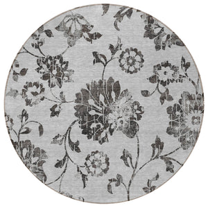 Homeroots 3' Artichoke Green Floral Washable Area Rug – Stylish, Durable, Perfect For Indoor & Outdoor Spaces 8' Round Polyester 589472