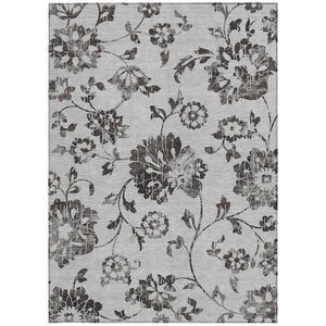 Homeroots 3' Artichoke Green Floral Washable Area Rug – Stylish, Durable, Perfect For Indoor & Outdoor Spaces 8' X 10' Polyester 589473