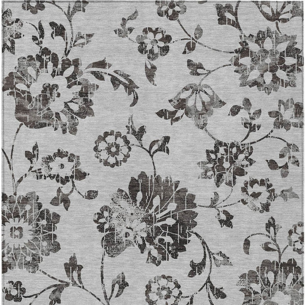 Homeroots 3' Artichoke Green Floral Washable Area Rug – Stylish, Durable, Perfect For Indoor & Outdoor Spaces 10' X 14' Polyester 589475