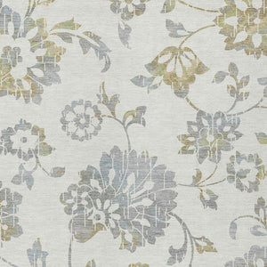 Homeroots 3' Artichoke Green Floral Washable Area Rug – Stylish, Durable, Perfect For Indoor & Outdoor Spaces 8' X 10' Polyester 589479