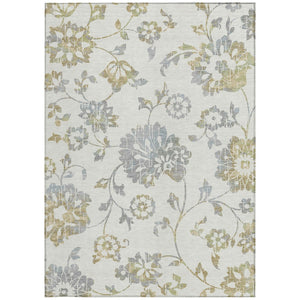 Homeroots 3' Artichoke Green Floral Washable Area Rug – Stylish, Durable, Perfect For Indoor & Outdoor Spaces 10' X 14' Polyester 589481