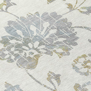 Homeroots 3' Artichoke Green Floral Washable Area Rug – Stylish, Durable, Perfect For Indoor & Outdoor Spaces 10' X 14' Polyester 589481