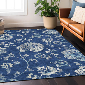 Homeroots 3' Artichoke Green Floral Washable Area Rug – Stylish, Durable, Perfect For Indoor & Outdoor Spaces 9' X 12' Polyester 589486
