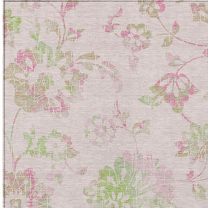 Homeroots 3' Artichoke Green Floral Washable Area Rug – Stylish, Durable, Perfect For Indoor & Outdoor Spaces 8' X 10' Polyester 589491