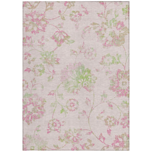 Homeroots 3' Artichoke Green Floral Washable Area Rug – Stylish, Durable, Perfect For Indoor & Outdoor Spaces 10' X 14' Polyester 589493