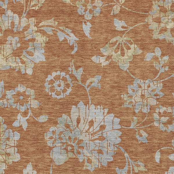 Homeroots 3' Artichoke Green Floral Washable Area Rug – Stylish, Durable, Perfect For Indoor & Outdoor Spaces 8' X 10' Polyester 589497