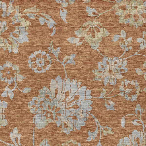 Homeroots 3' Artichoke Green Floral Washable Area Rug – Stylish, Durable, Perfect For Indoor & Outdoor Spaces 9' X 12' Polyester 589498