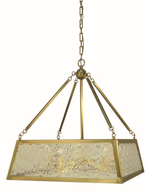Framburg 5-light Brushed Brass Avery Dining Chandelier - Handcrafted Metal Cage With Martel Glass Diffuser Brushed Brass Metal 5895 Br