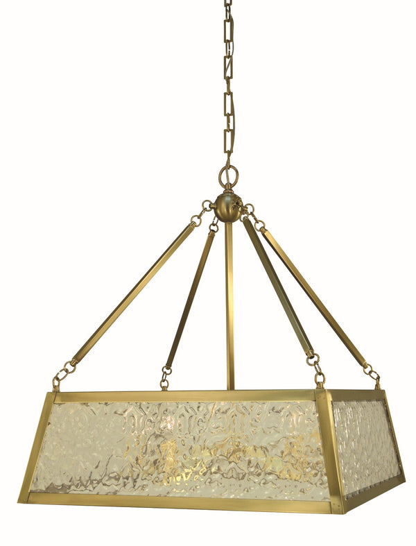 Framburg 5-light Brushed Brass Avery Dining Chandelier - Handcrafted Metal Cage With Martel Glass Diffuser Brushed Brass Metal 5895 Br