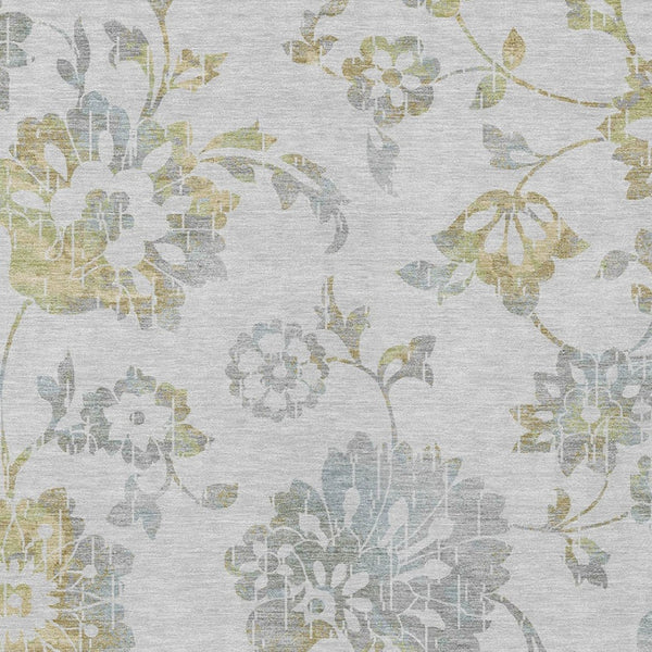 Homeroots 3' Artichoke Green Floral Washable Area Rug – Stylish, Durable, Perfect For Indoor & Outdoor Spaces 3' X 5' Polyester 589500