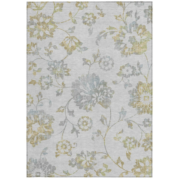 Homeroots 3' Artichoke Green Floral Washable Area Rug – Stylish, Durable, Perfect For Indoor & Outdoor Spaces 9' X 12' Polyester 589504
